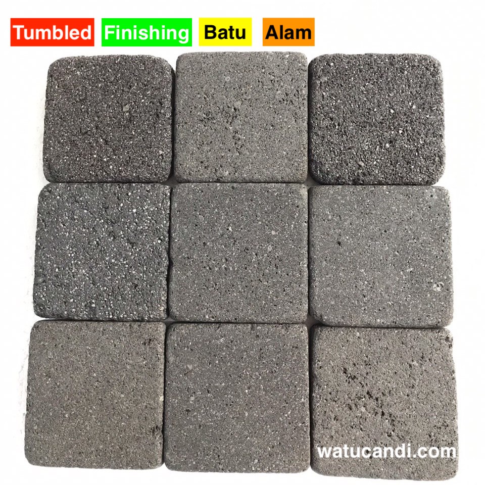 Selling Tegel Tumbled Black Temple paving Tumbled Natural Stone Tile Indonesia Batu Alam