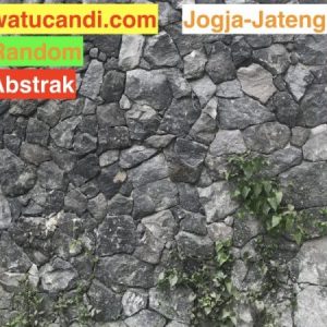 Black Lava Natural StoneTile Tempel Dinding Lantai Batu Abstrak Ukuran Random Acak Hitam Candi