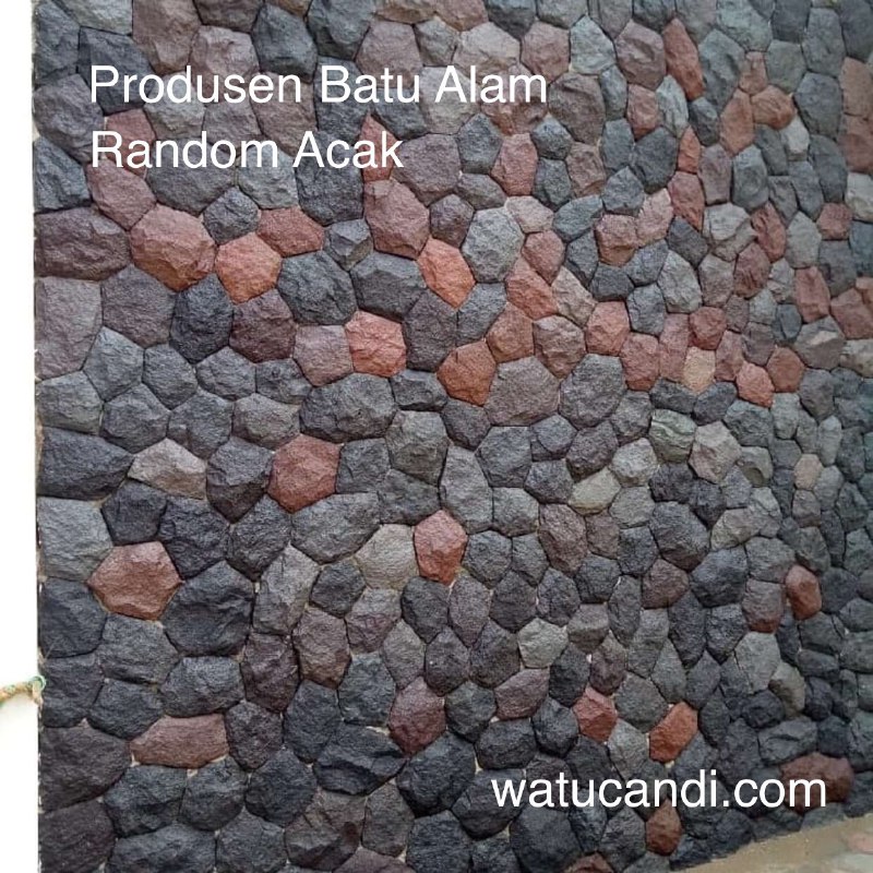 Pola Pemasangan Batu Alam Random Acak Pattern  Black Lava 