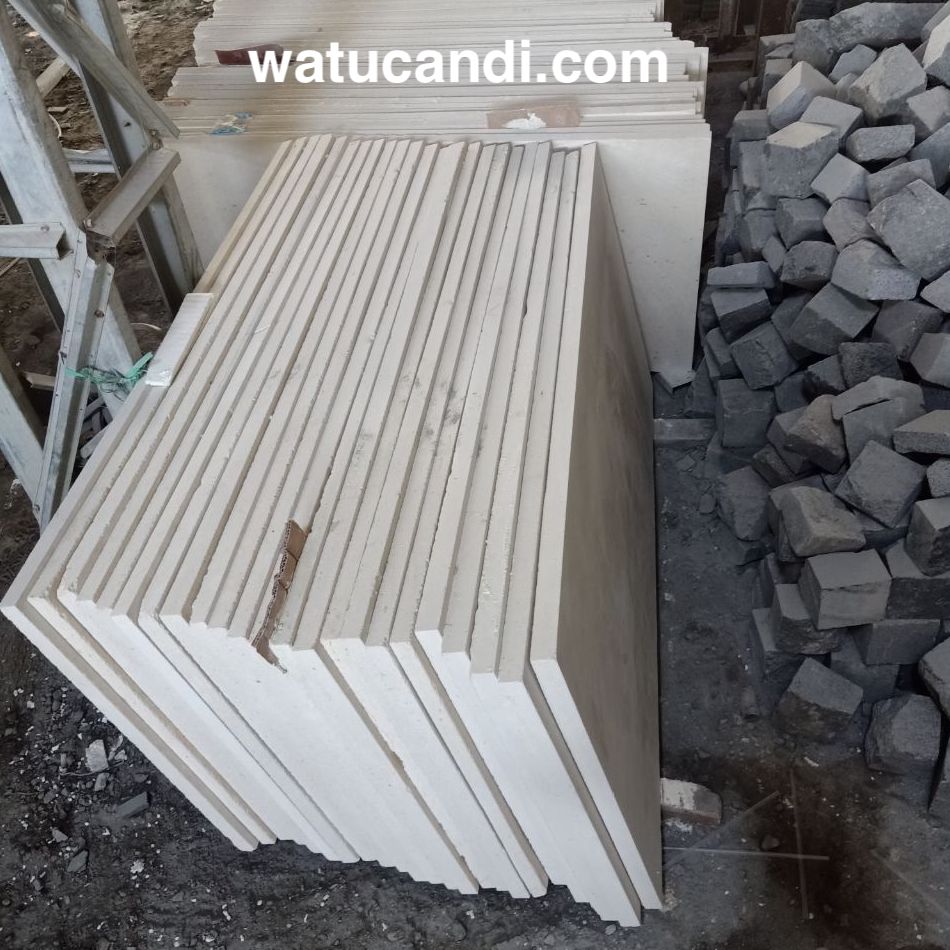 pengrajin batu kapur limestone ubin batu putih