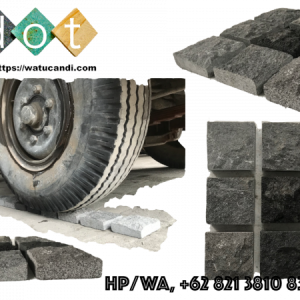 Driveway Natural Stone Pavers Coble Stone Cube Batu Kotak Basalt Granit Andesit SandStone Black Lava Candi Hitam Lantai Luar Ruangan Halaman Trotoar