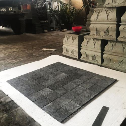 Pedra hitam lisa indonesian volcanic black lava stone tiles naturais revestimentos watucandi