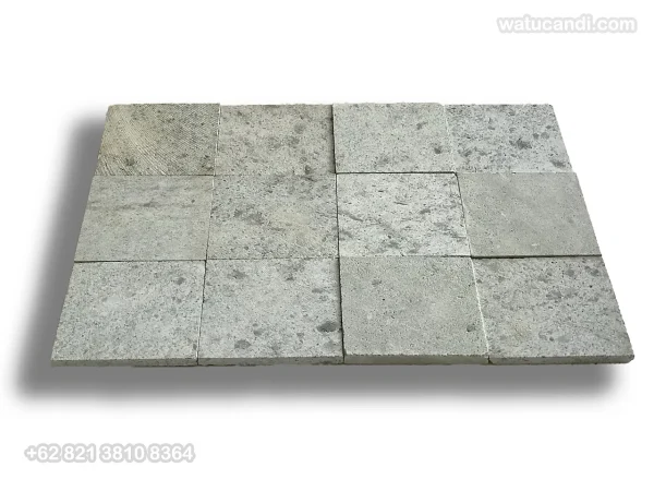 Ubin Batu Hijau Lokal vs Presisi hijau batu alam presisi sukabumi green stone tile pedra hitam