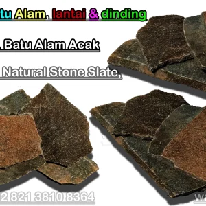 lempengan batu alam (natural slate slabs) - "slate stone / flagstone / cultural stone" slate-batu-alam-lempengan-templek