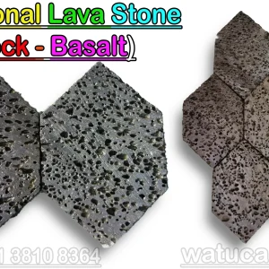 Hexagon lava stone (rock - basalt) tile