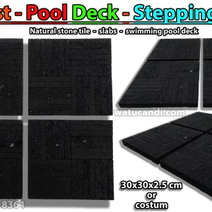 tampilan semua sisi Lantai Decking Parquet Batu Lava Merapi