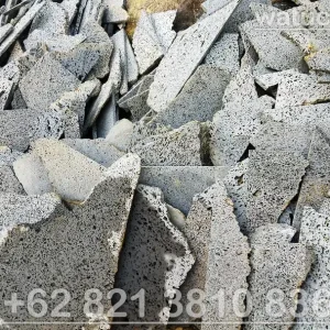 Produsen batu alam lahar black gray lava stone (rock-basalt) Lempengan Batu Lahar (Lava Stone)