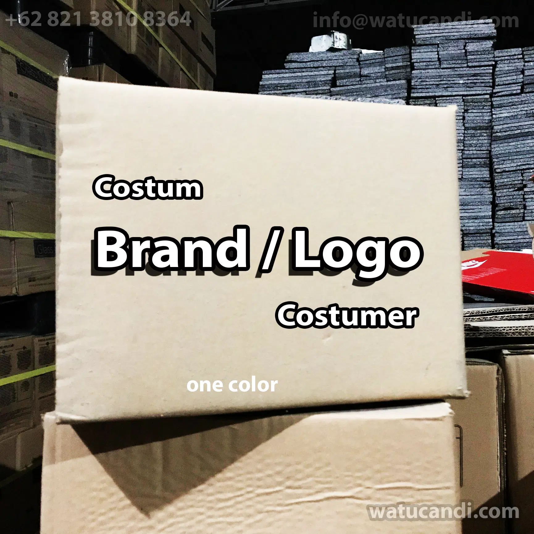 Costum Brand Logo Costumer packing lava stone tile - batu alam candi presisi