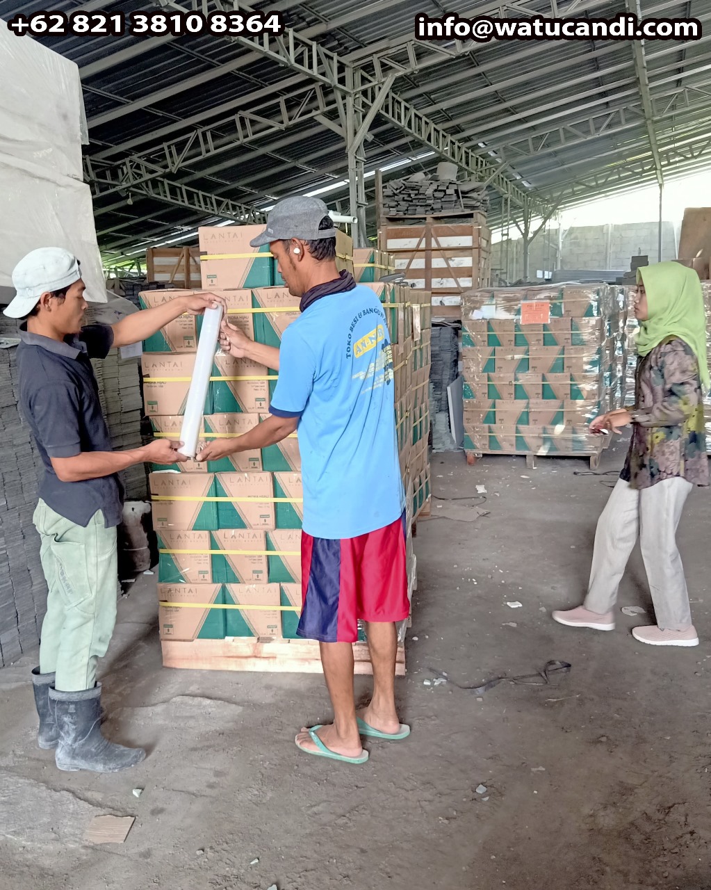 Menjaga kemasan batu alam final packaging process to maintain natural stone packaging