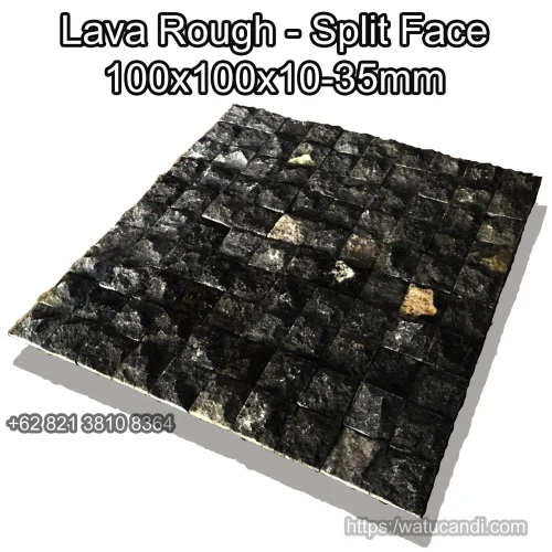 100x100x10-35mm ubin batu lahar wajah kasar lava stone