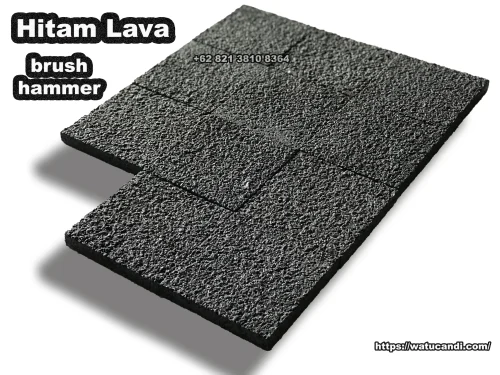 BrushHammer Hitam Lava Permukaan Palu Semak Hitam Lava