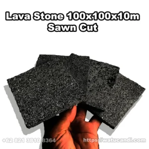 Lava Stone Sawn Cut 100x100x10mm Export