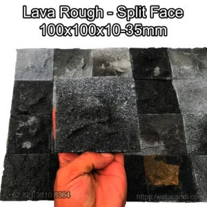 lava stone ubin batu lahar wajah kasar 100x100x10-35mm