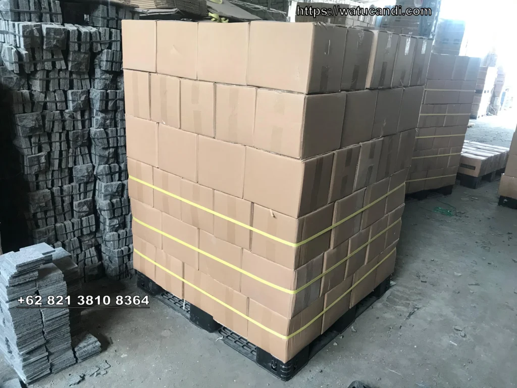 Stok ubin hitam lava Stok ubin batu hitam lava siap kirim