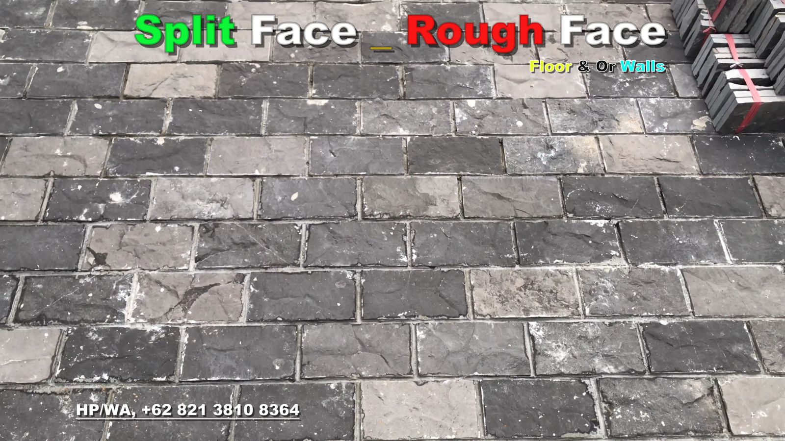 Split face floor installation on a terrace