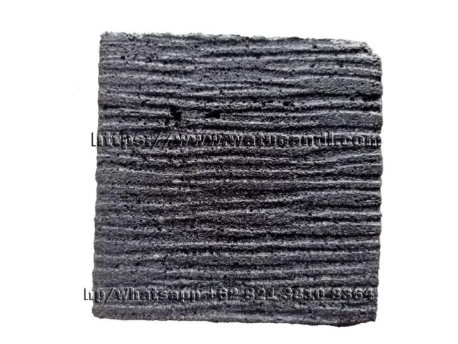 Luxury natural lava stone with machine scratch lines – exclusive textured wall cladding