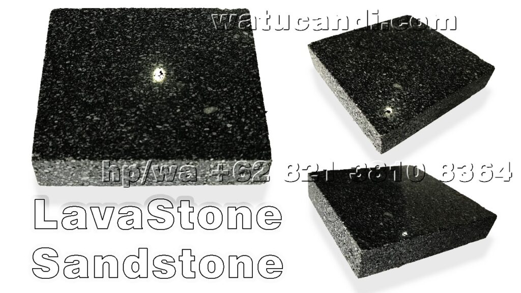 batu berwarna hitam abu-abu gelap sandstone lavastone pedra hitam revestir