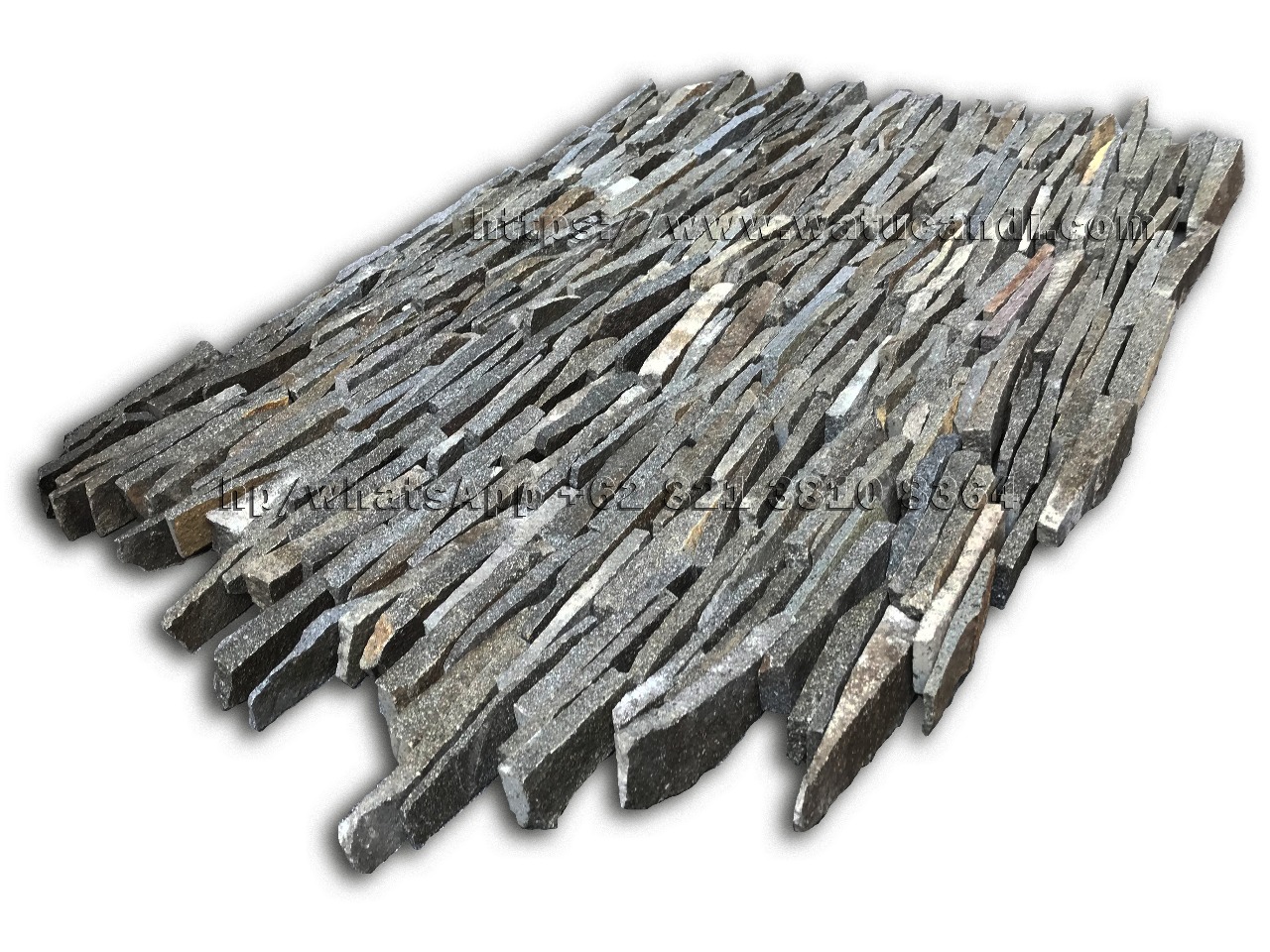 Gambar Batu Alam Slate Lempengan Serit susun Sirih Dari Samping Sudut (kotak) Gambar Batu Alam Slate Lempengan Serit susun Sirih Dari Samping Sudut (kotak)