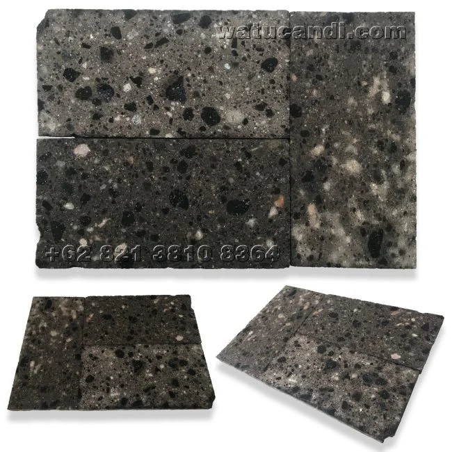Brown natural stone with black spots, Kerobokan Bali sandstone (paras)