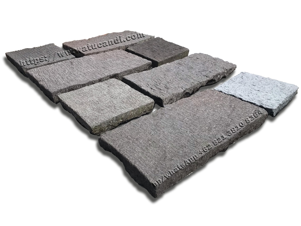 Example concept of hand carved candi stone paving installation with wide joints Example concept of hand carved candi stone paving installation with wide joints