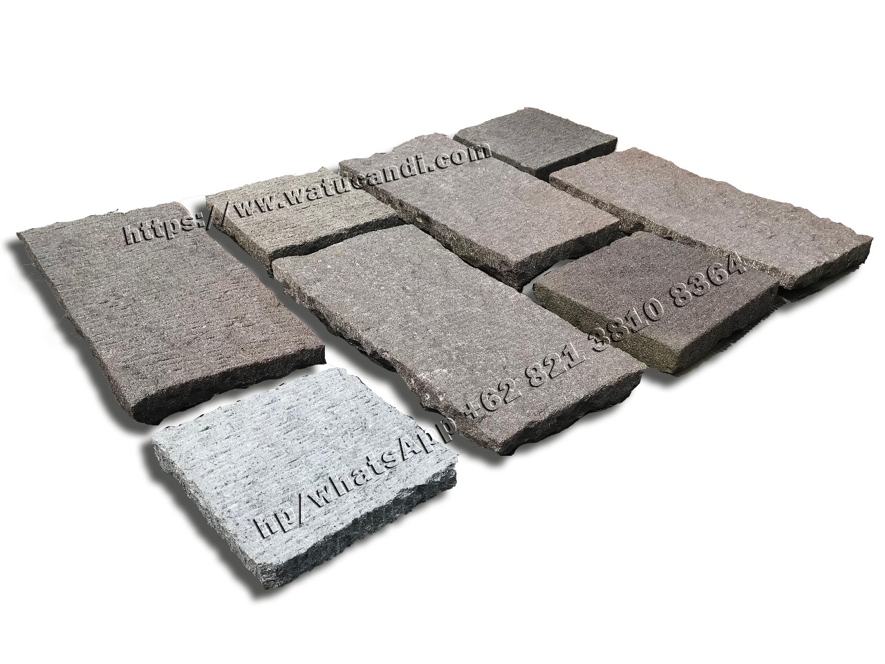 Example concept of hand carved candi stone paving installation with wide joints Example concept of hand carved candi stone paving installation with wide joints