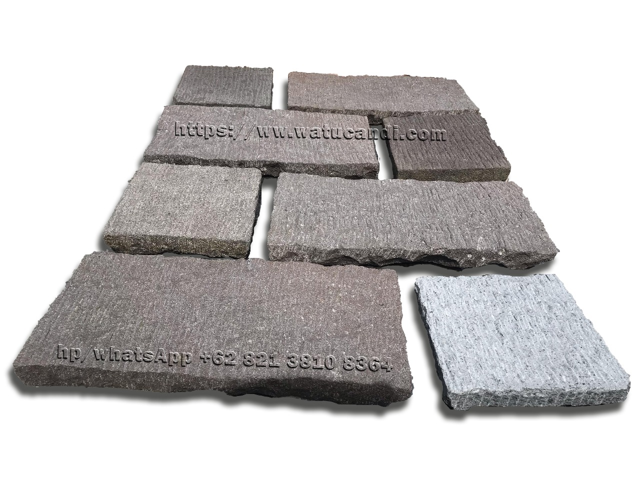 Example concept of hand carved candi stone paving installation with wide joints Example concept of hand carved candi stone paving installation with wide joints