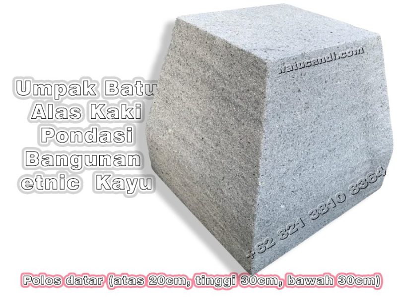 Tampilan umpak polos datar (LA20T30LB30) Batu Asli