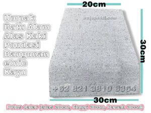 Dimensions of plain flat pedestal (LA20T30LB30) natural stone