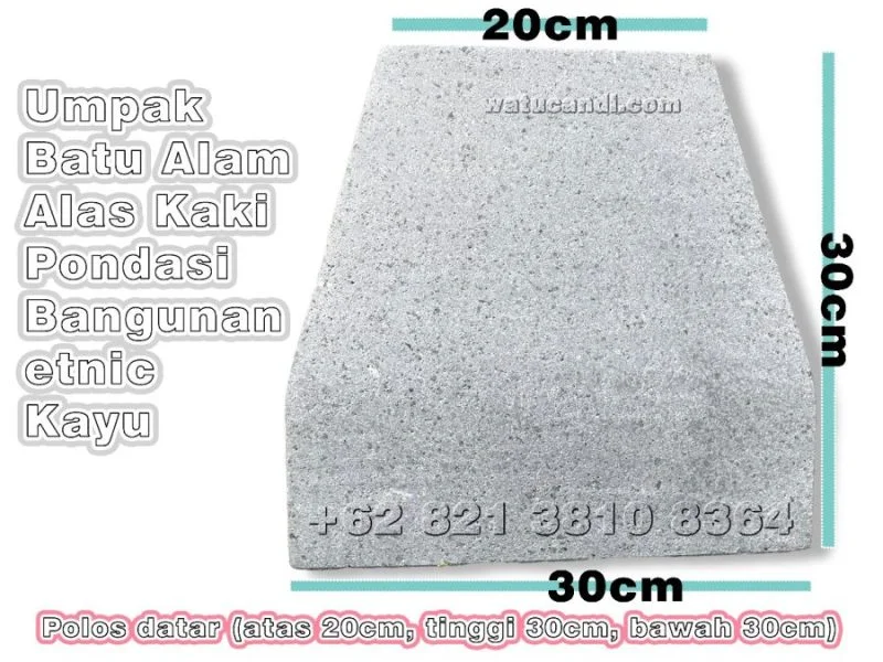 Dimensions of plain flat pedestal (LA20T30LB30) natural stone