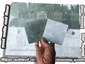 Green natural stone for swimming pools