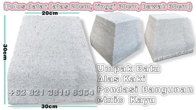 umpak polos datar (LA20T30LB30) Batu Asli