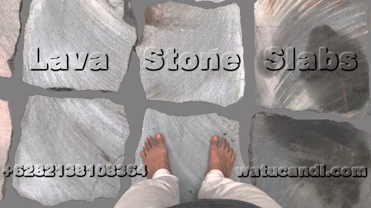 Lava Stone Tile Slabs Ireguler Batu Alam Candi Merapi Pijakan Lantai Paving batu alam ireguler