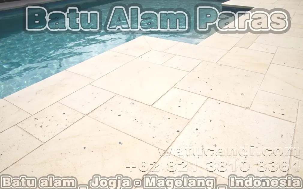 인도네시아 Jogja와 Magelang産 베이지 사암 및 석회암 타일, 바닥과 벽 적용에 완벽한 따뜻한 크리미한 자연 질감