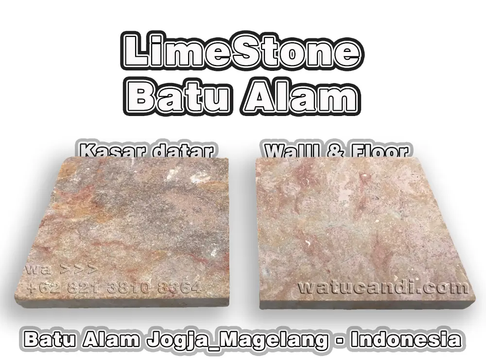 Pemasangan lantai dan dinding batu kapur menggunakan produk pemasok batu alam Indonesia