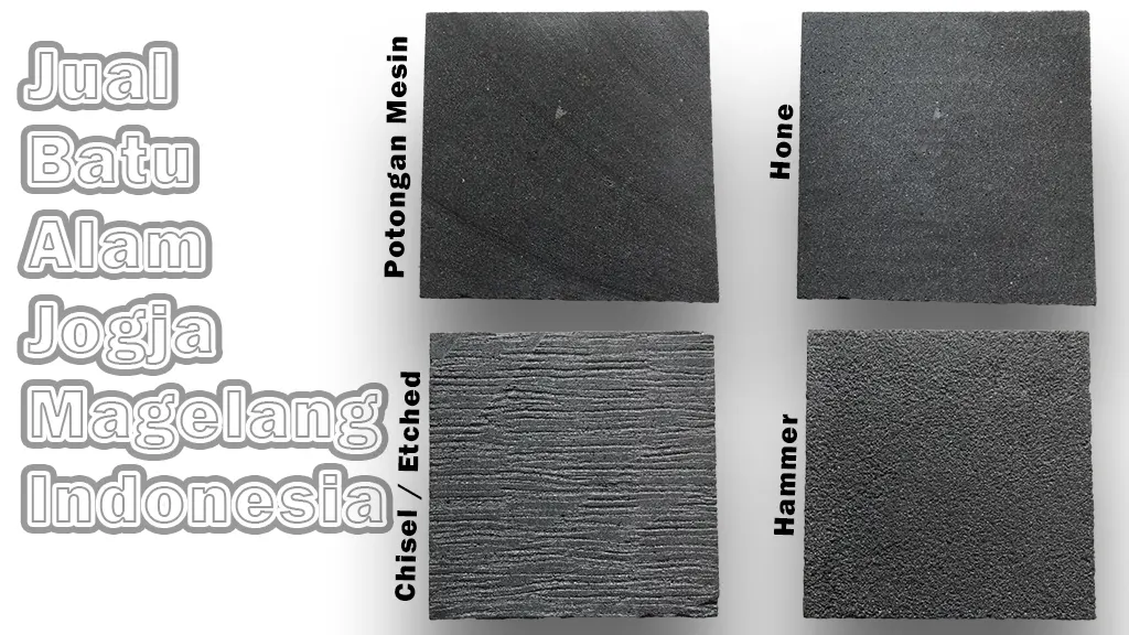4 finishes for Merapi Temple Stone Lava Stone wall and floor applications