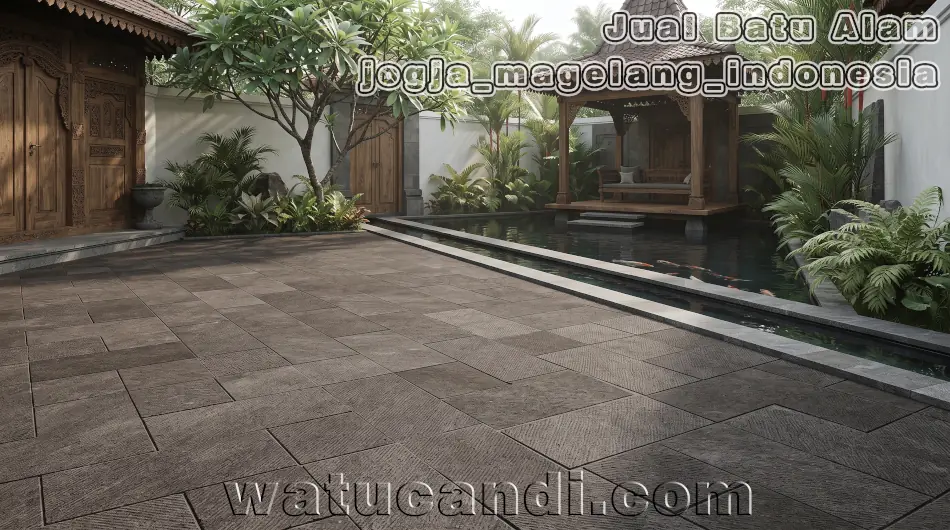Premium-Borobudur- und Prambanan-Boden Premium-Naturstein-Boden mit Borobudur- und Prambanan-Design