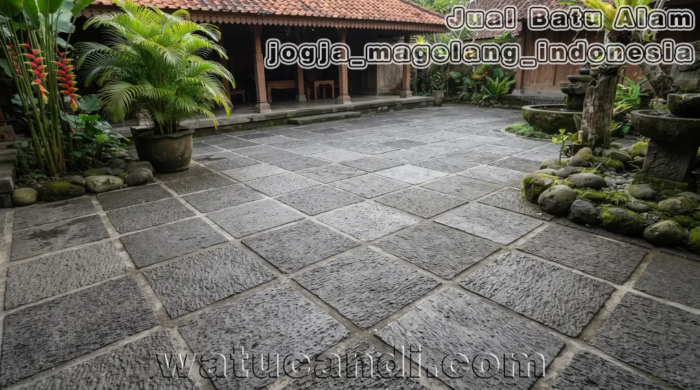 Ubin Batu Lantai Merapi Borobudur Ubin batu lantai Merapi dengan desain terinspirasi Borobudur