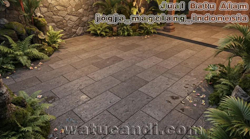 Paving Batu Alam untuk Villa Mewah Paving batu alam premium untuk lantai courtyard villa mewah