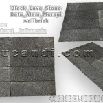 Black Lava Stone Natural Stick Wallcladding Brick Fire Merapi Original Indonesia - Weather Resistant Solution