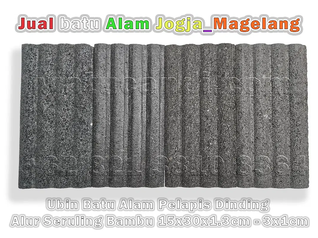 3D natural stone surface texture with bamboo flute style grooves for interior and exterior walls