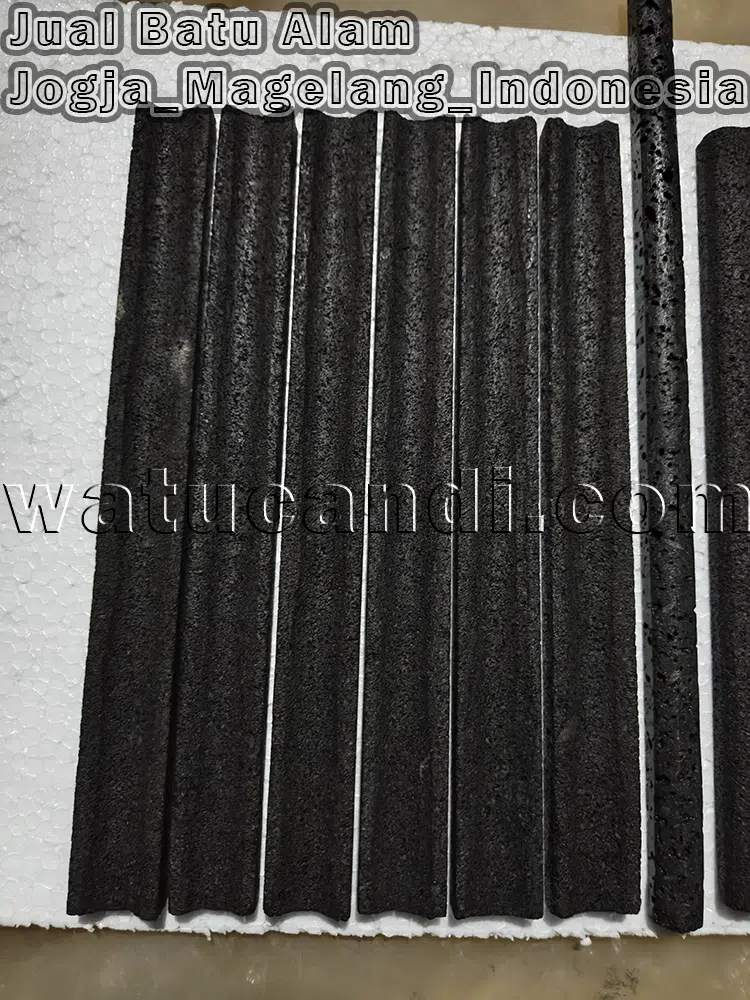 Natural stone with concave bamboo groove motif for statement walls in restaurants, cafes, and industrial living rooms